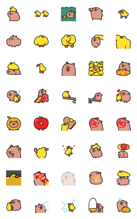 [LINE絵文字]Baby capybara animated emoji 2の画像一覧