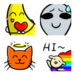 [LINE絵文字] Curious Banana and his happy friends 2の画像