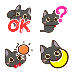 [LINE絵文字] かわいい黒ネコの画像