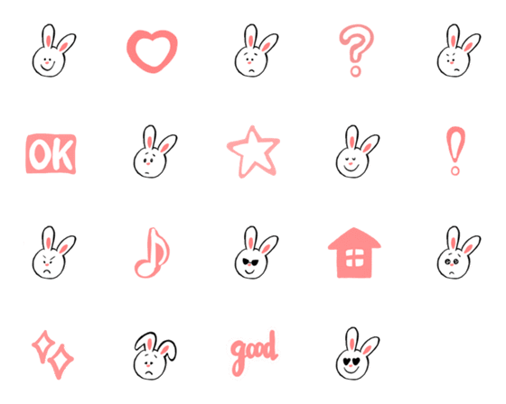 [LINE絵文字]うさぎのEmojiの画像一覧