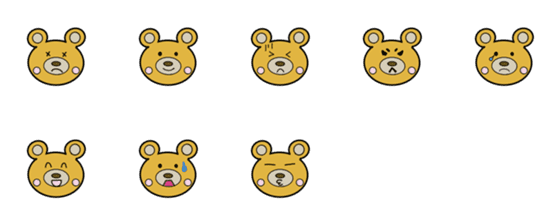 [LINE絵文字]bear faceの画像一覧