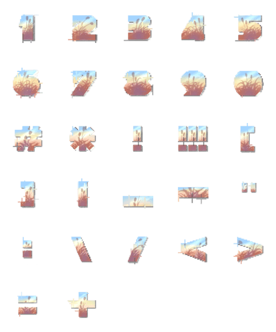 [LINE絵文字]Sunset font style numbers and symbolsの画像一覧