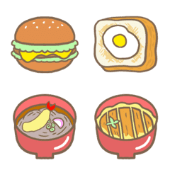 [LINE絵文字] 今日何食べる？家族で使える食べ物絵文字の画像