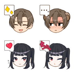 [LINE絵文字] Emoji of the character Aki and Rei.の画像