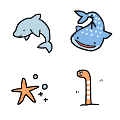 [LINE絵文字] 水族館のいきものたちの画像