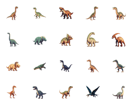 [LINE絵文字]Pixel World: Age of Dinosaursの画像一覧