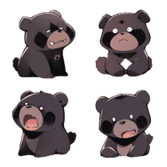 [LINE絵文字] animal stickers-black bearの画像