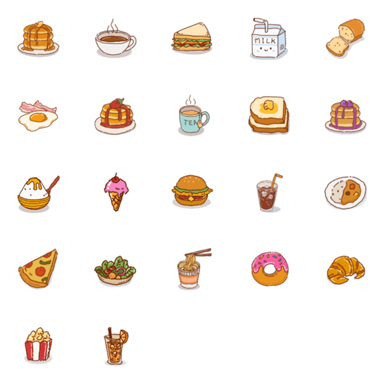 [LINE絵文字]Cute food by OyoSunanの画像一覧