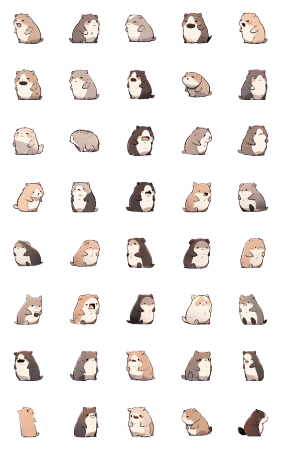 [LINE絵文字]animal stickers-cute hamsterの画像一覧