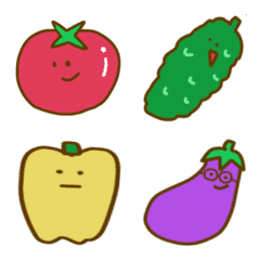 [LINE絵文字] かわいい夏野菜たちの絵文字の画像