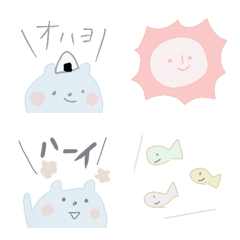 [LINE絵文字] 涼しげなゆるかわくま絵文字♡の画像