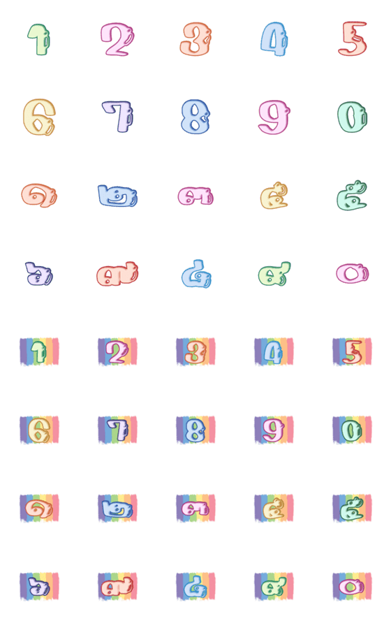 [LINE絵文字]numbers emoji pastel 3の画像一覧