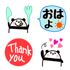 [LINE絵文字] パンダと使えるカラフル絵文字♥の画像