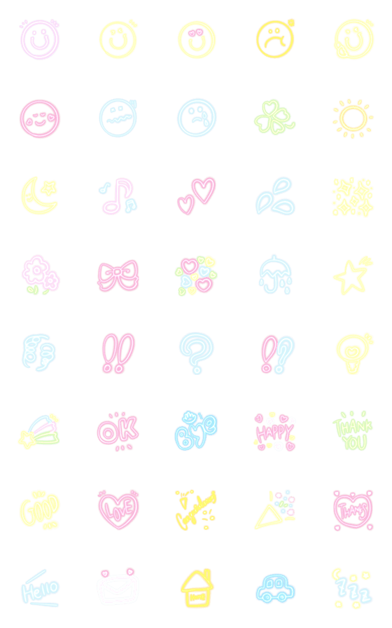 [LINE絵文字]Daily useful kawaii emoji NEONの画像一覧