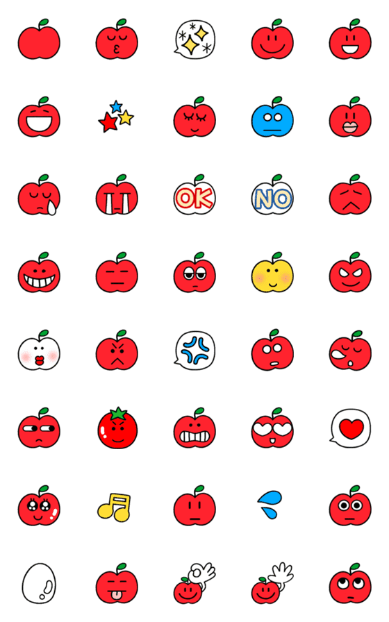 [LINE絵文字]だいたいリンゴの画像一覧