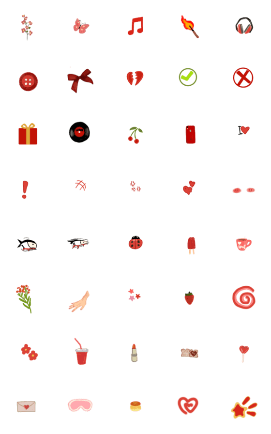 [LINE絵文字]Emoji red lifeの画像一覧