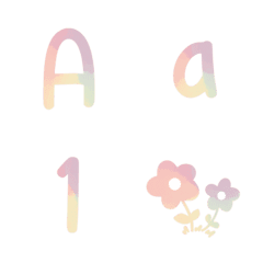 [LINE絵文字] Pastel alphabet ABC 123 Emojiの画像