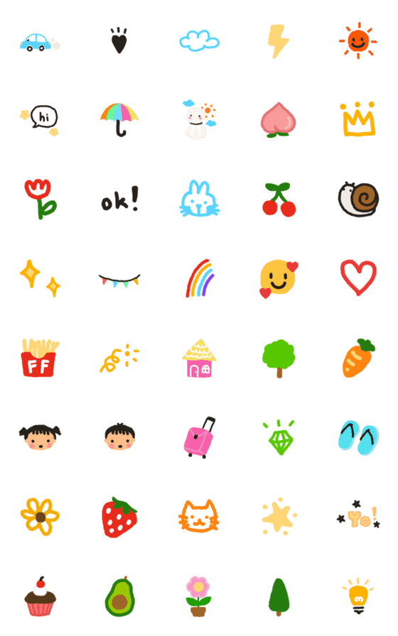 [LINE絵文字]Hand drawing emoji ver.001の画像一覧