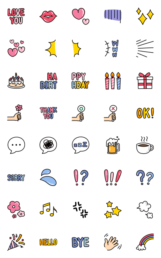 [LINE絵文字]Words + mood emojiの画像一覧