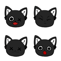 [LINE絵文字] かわいい黒猫【絵文字】の画像