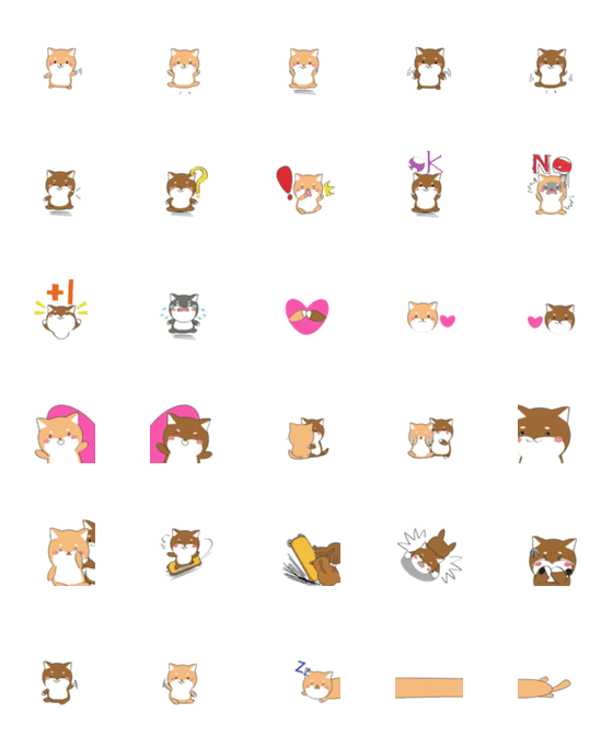 [LINE絵文字]Shiba Inu various status stickersの画像一覧