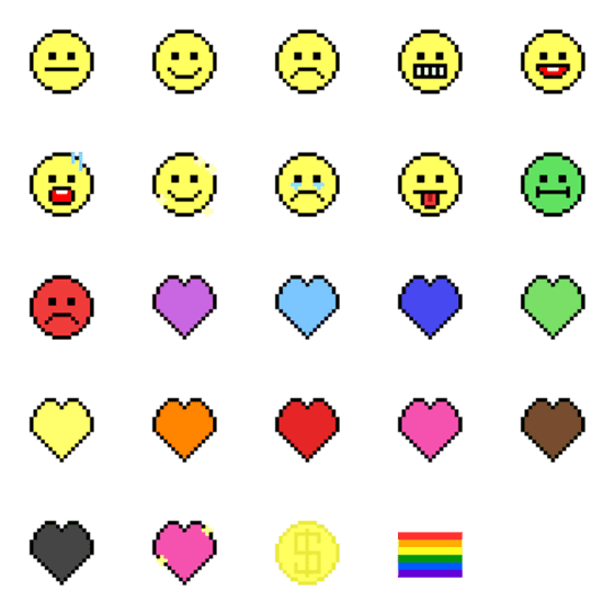 [LINE絵文字]CUTIE 2D EMOJIの画像一覧