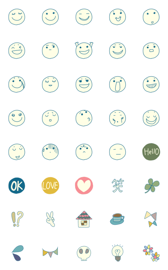 [LINE絵文字]シンプルでカワイイ絵文字の画像一覧