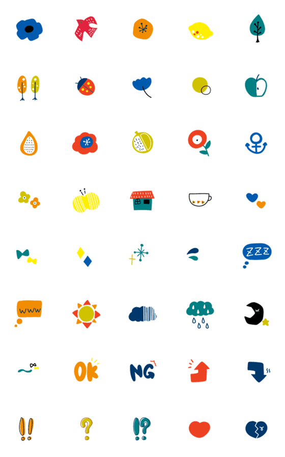 [LINE絵文字]大人可愛い北欧風のきれいな絵文字の画像一覧