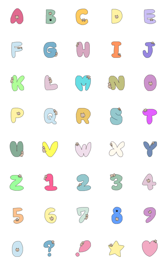 [LINE絵文字]くまと英数字の画像一覧