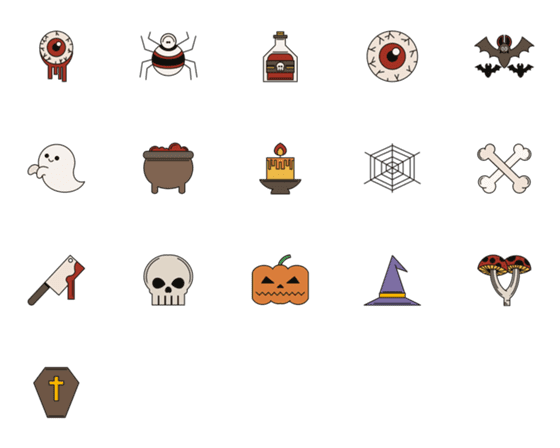 [LINE絵文字]Halloween cute PKの画像一覧