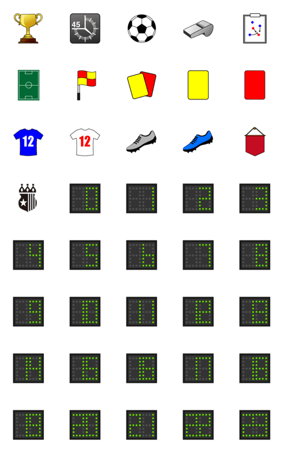 [LINE絵文字]サッカーアイテムの画像一覧