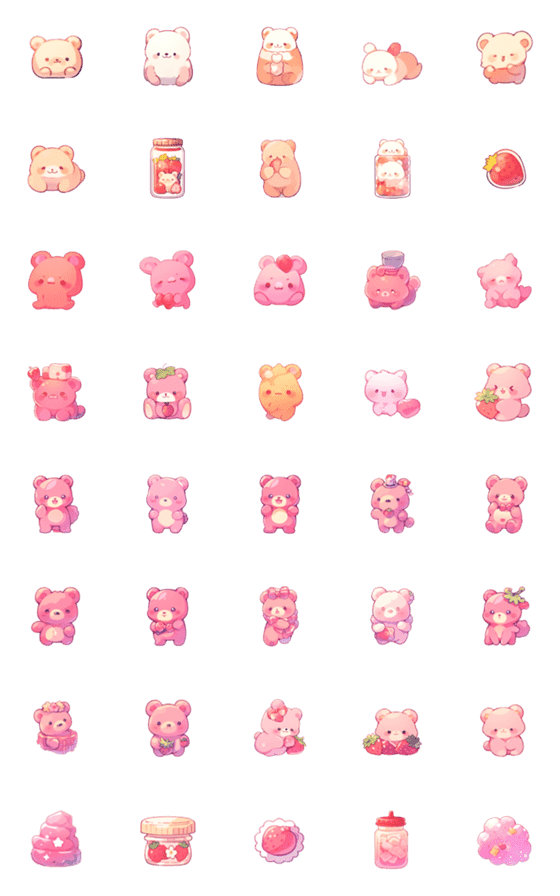 [LINE絵文字]Ai Gummy Bear -Pink- 0w0の画像一覧