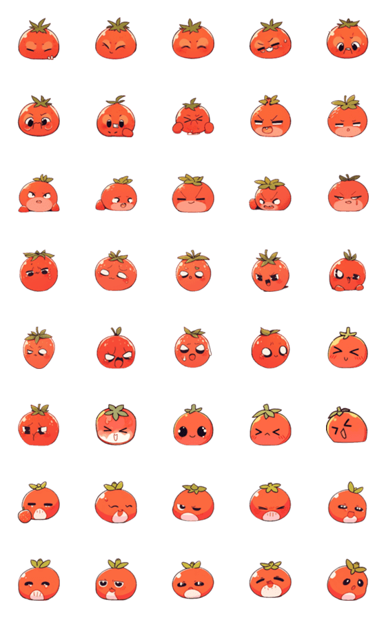 [LINE絵文字]Fruit Stickers - tomatoの画像一覧