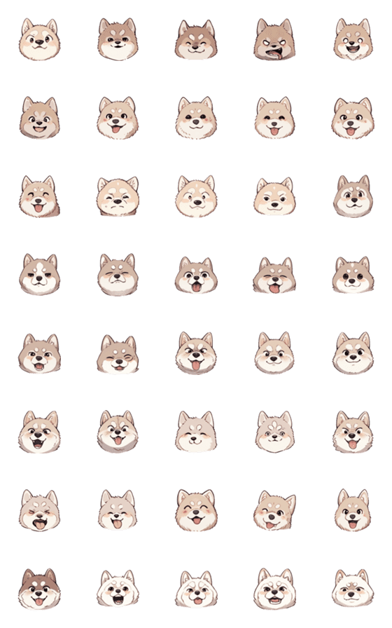 [LINE絵文字]animal stickers-dog face2の画像一覧