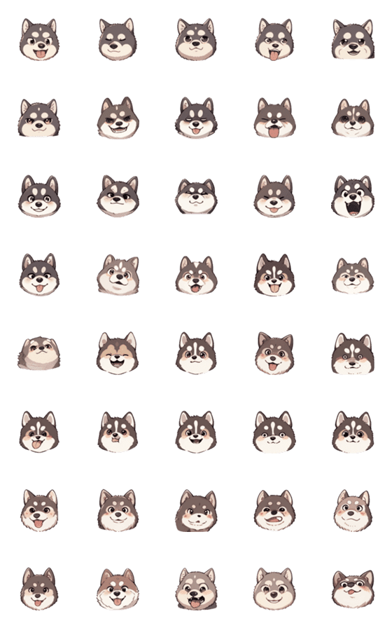 [LINE絵文字]animal stickers-dog face1の画像一覧