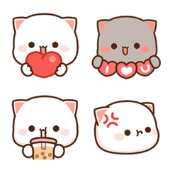 [LINE絵文字] もちもち動くももねこちゃんAnimated Emojiの画像