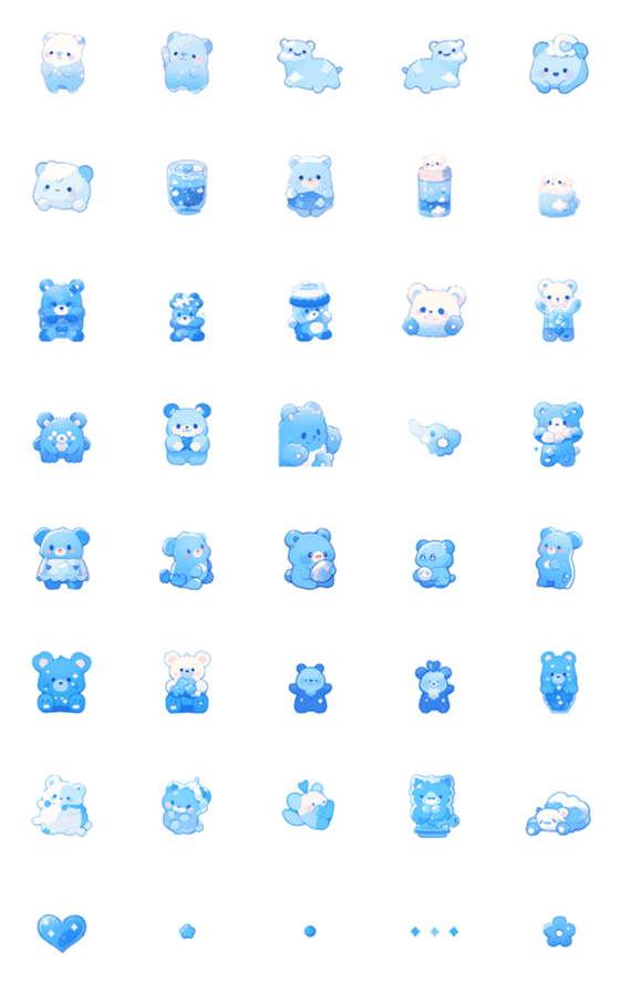 [LINE絵文字]Ai Gummy Bear -Blue- 0w0の画像一覧