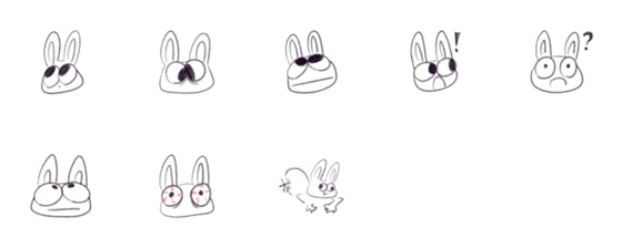 [LINE絵文字]doodle bunnyの画像一覧