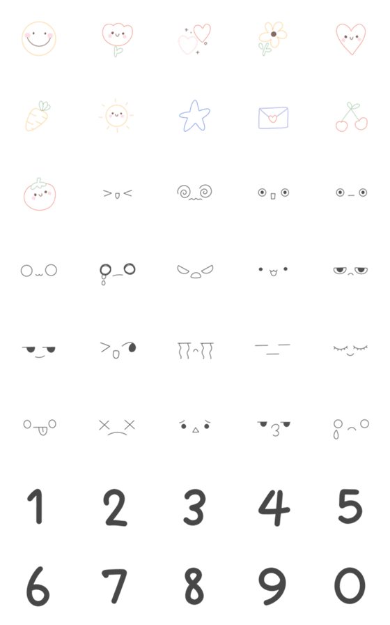 [LINE絵文字]cute emotions and numbersの画像一覧