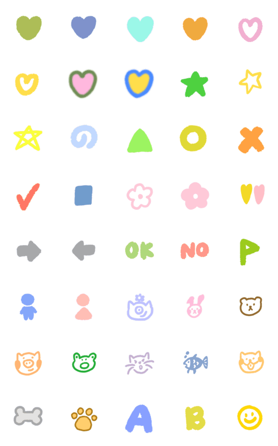 [LINE絵文字]Daily symbols and little animal avatarsの画像一覧