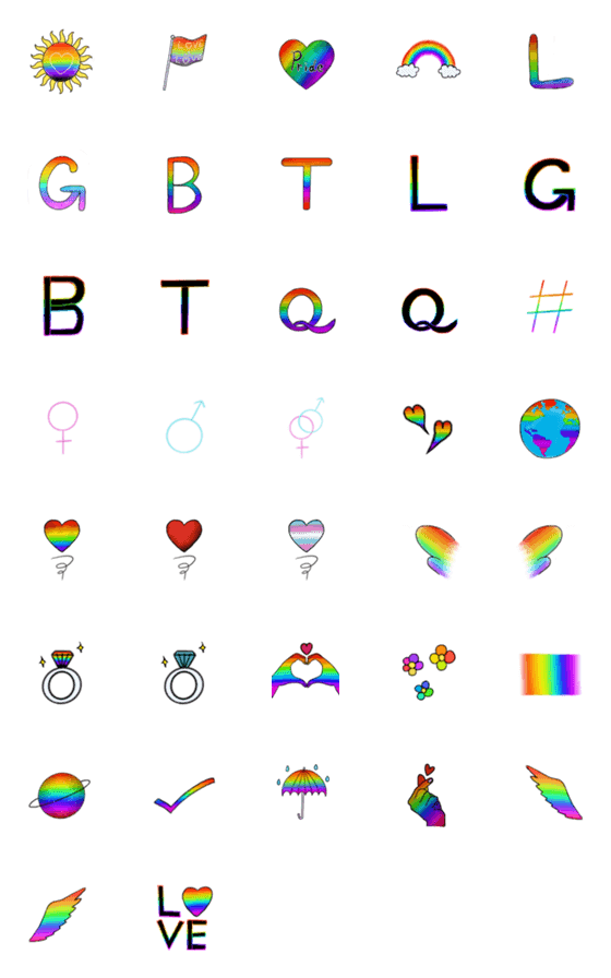 [LINE絵文字]LGBT rainbowの画像一覧