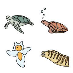 [LINE絵文字] かわいい海の生き物たちの画像