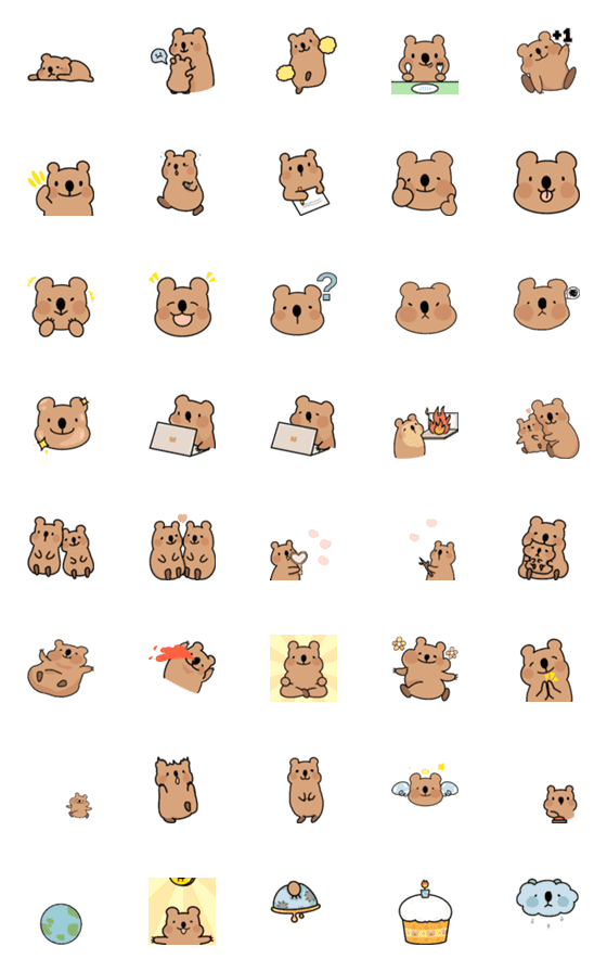 [LINE絵文字]Happy quokkaの画像一覧