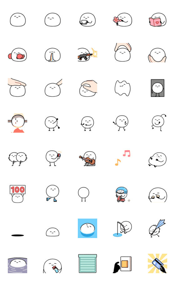 [LINE絵文字]Just a mochi animated emoji 3の画像一覧