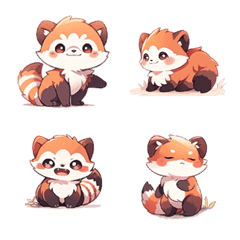 [LINE絵文字] Rambunctious Red Pandasの画像