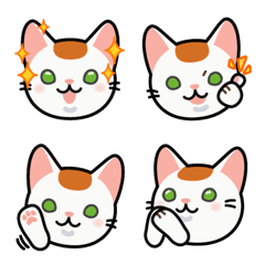 [LINE絵文字] 茶白ぶち まめぱん ねこねこ絵文字の画像