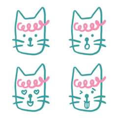 [LINE絵文字] Curly Catの画像