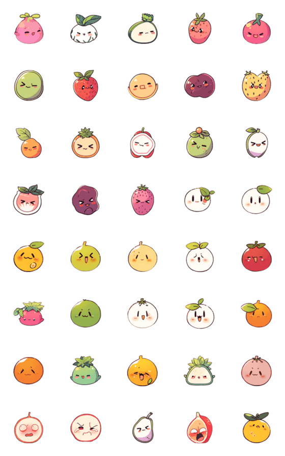 [LINE絵文字]Fruit Stickers -comprehensiveの画像一覧