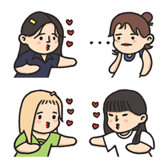 [LINE絵文字] Free-spirited girlsの画像