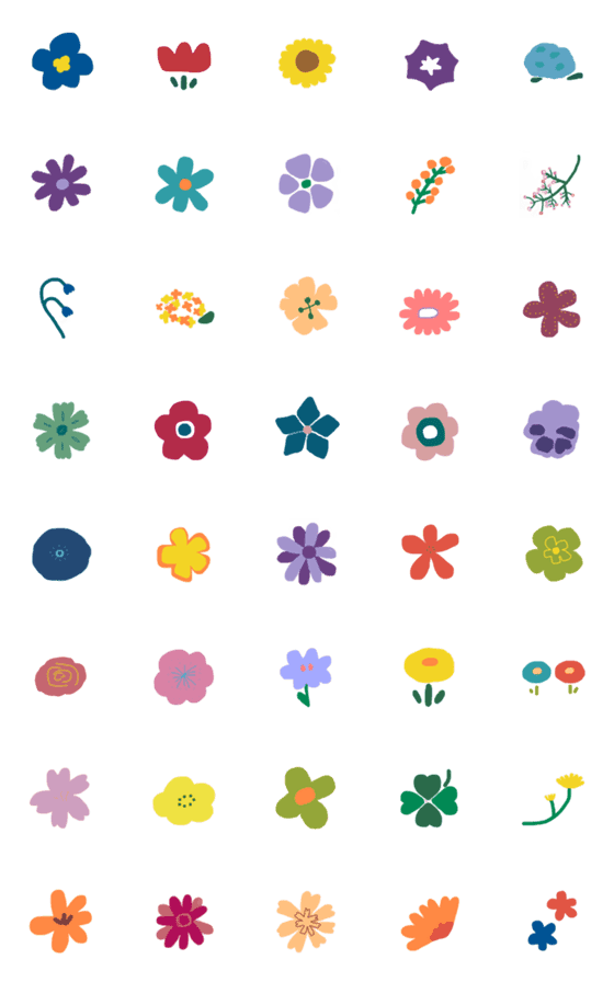 [LINE絵文字]dull flowersの画像一覧